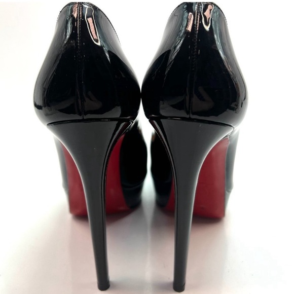 🔥😍🔥 Christian Louboutin Bianca 140 Black Patent Platform Pumps 39.5❤️🔥❤️ - Picture 2 of 5